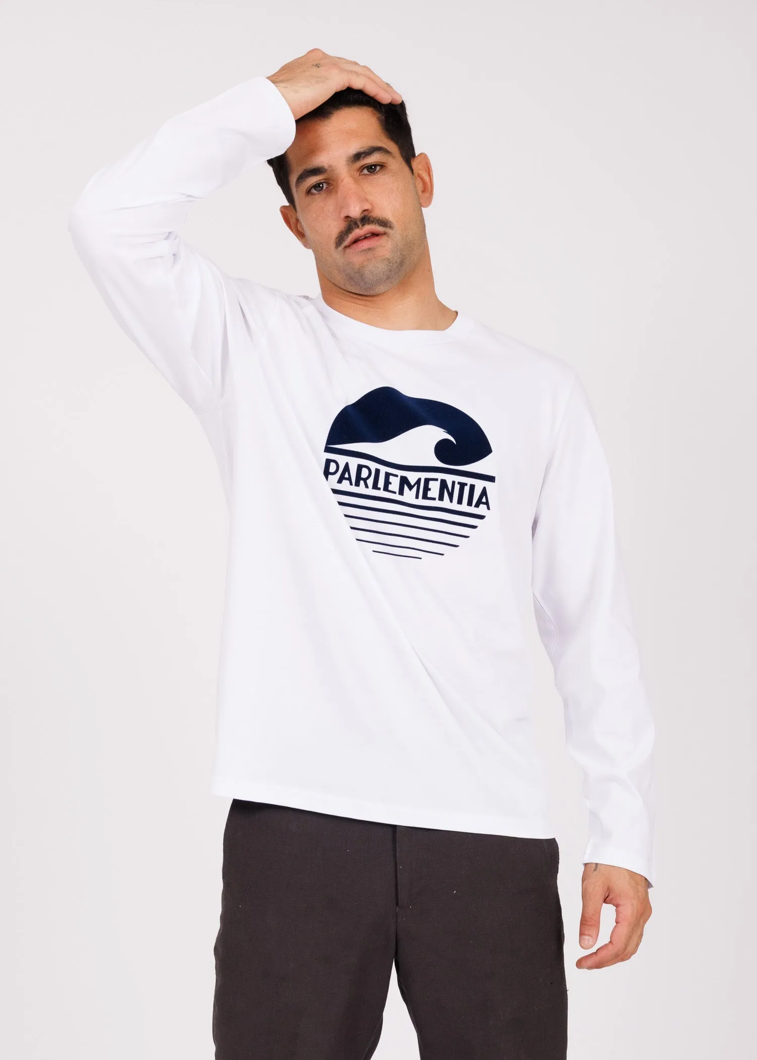 T-shirt manches longues white - navy P'psy