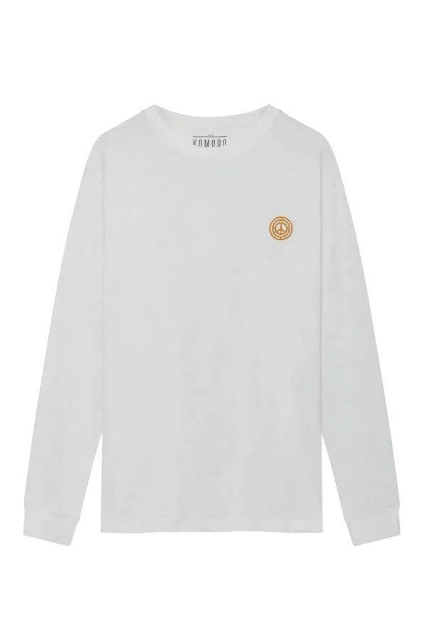 T-shirt à manches longues en coton bio blanc cassé pour homme - Hakon