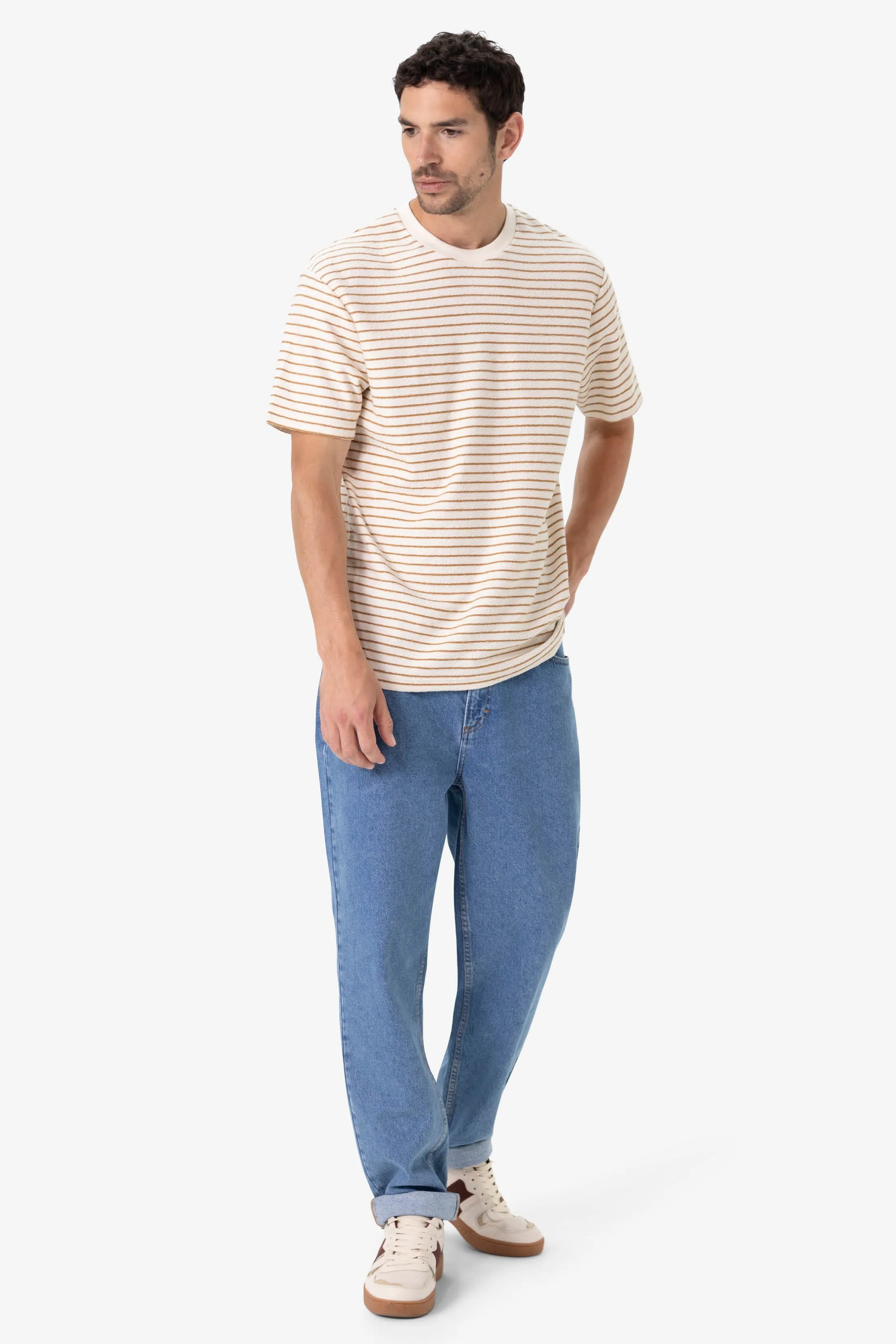 T-shirt à rayures - blanc