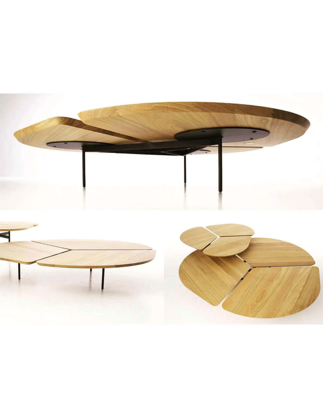 Table basse en chêne massif miss trefle design par at once - Airborne