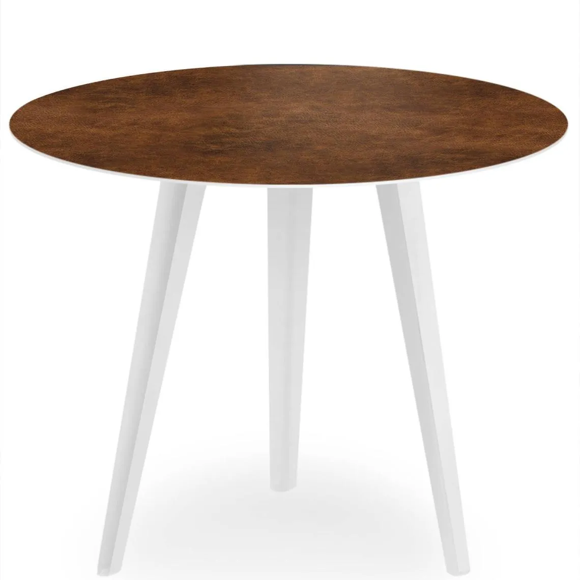 Table d'appoint magnétique ronde Bipolart Métal Blanc avec 3 Tops style Textures | 3 Suisses