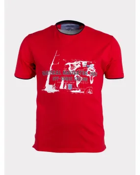 Tee shirt flammé Mode Monte Carlo grande taille rouge - Size-factory