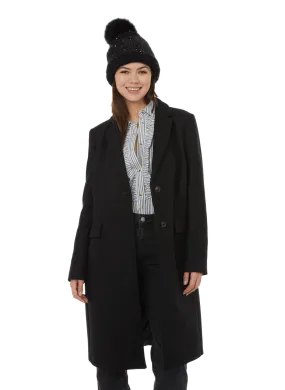 TOMMY HILFIGER  Manteau cintrée en laine mélangée - Noir