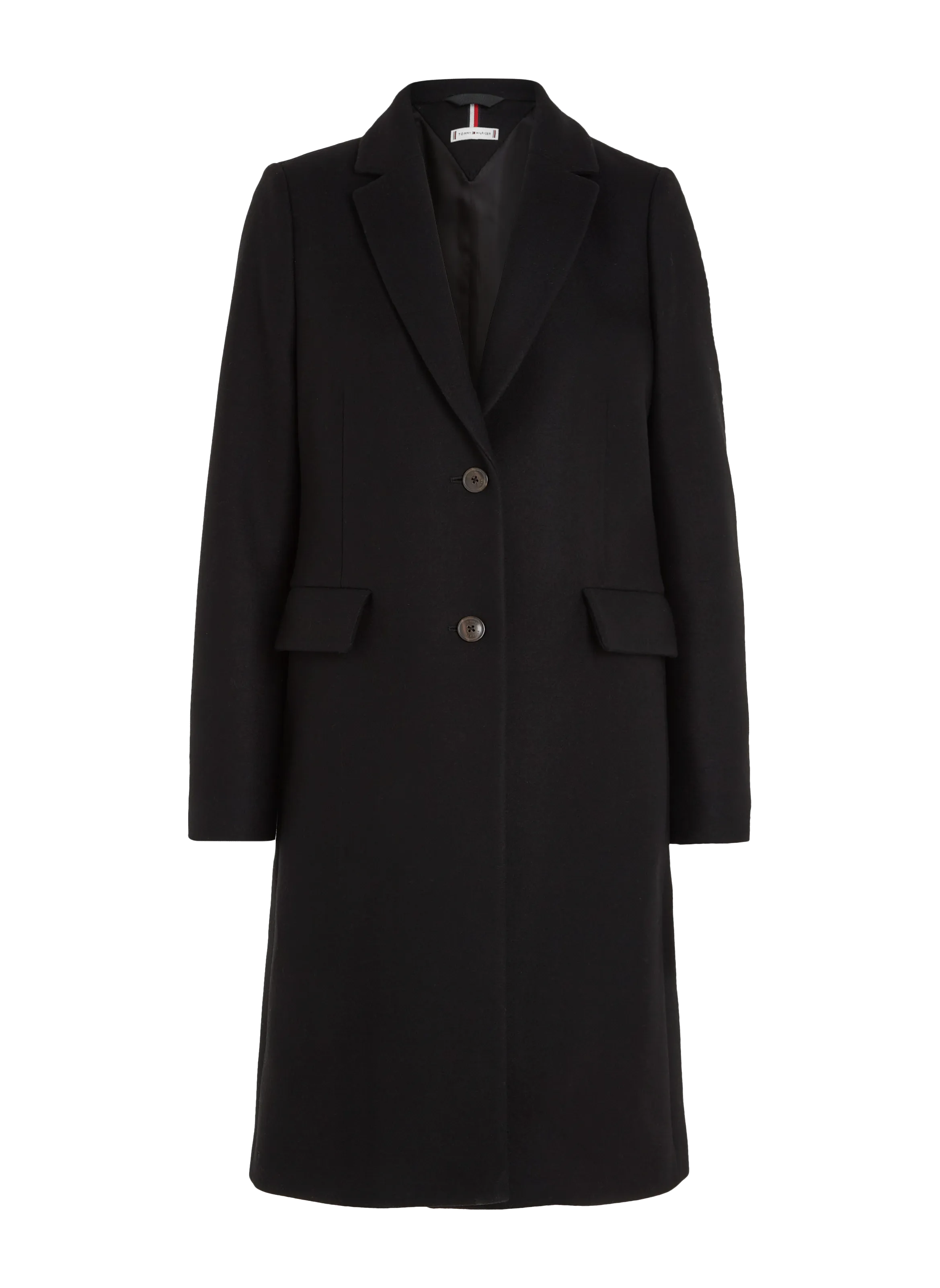 TOMMY HILFIGER  Manteau cintrée en laine mélangée - Noir