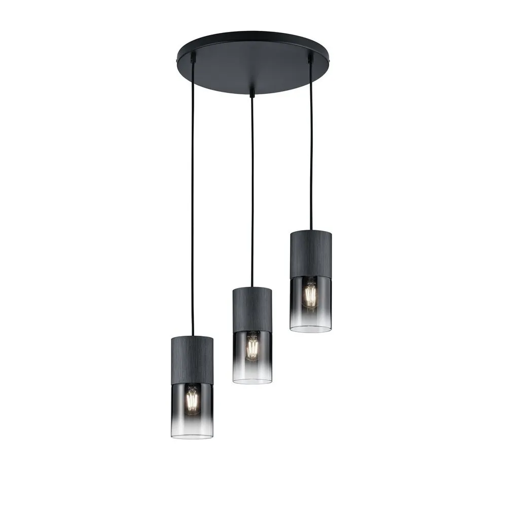 TRIO 310630332 Suspension intérieur noire mat et fumée ROBIN