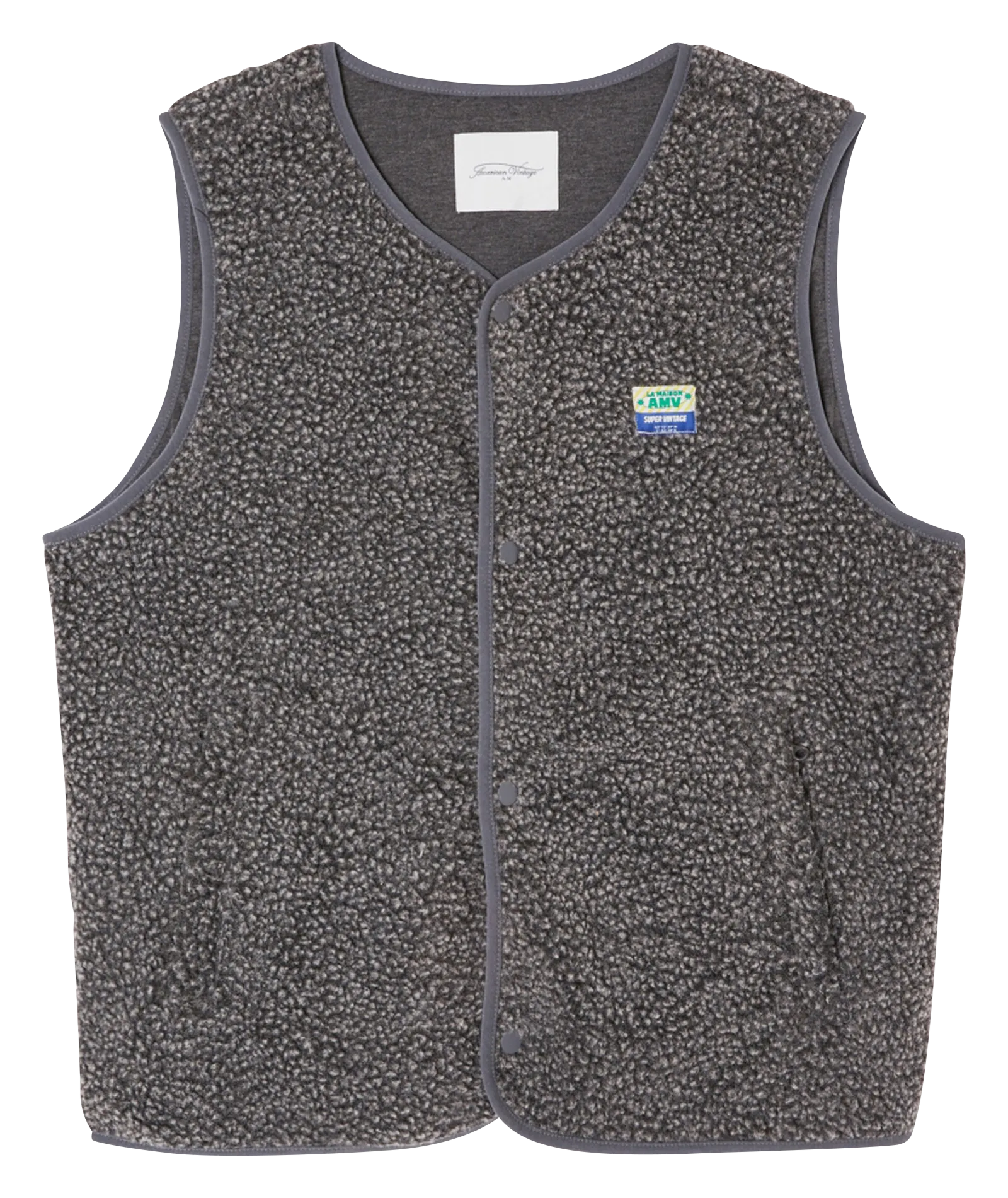 VESTE COL ROND EN SHERPA HOKTOWN - AMERICAN VINTAGE pour HOMME | Printemps