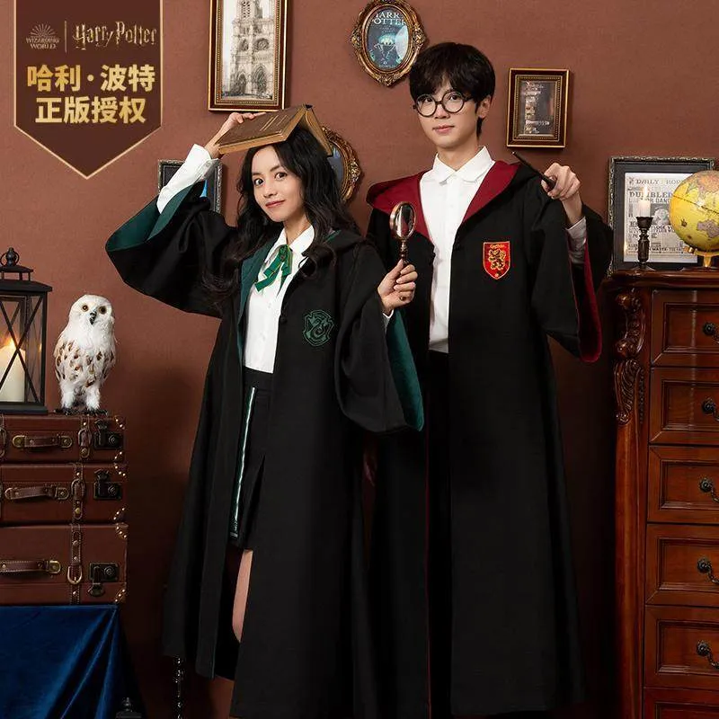Warner – robe de l'académie harry potter authentique, robe magique à articulations périphériques, uniforme scolaire, robe de mag